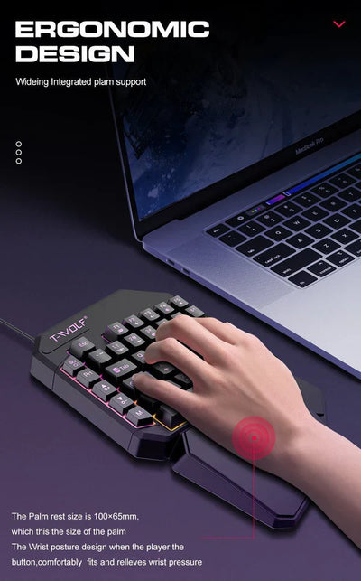 Lei Lang TF900 Single Hand Mouse Keyboard Suit